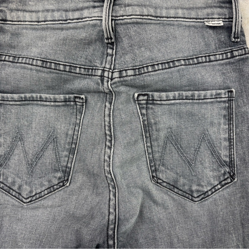 MOTHER Gray The Swooner Ankle Zip Skinny Jeans with Signature Stitching - Picture 2 of 7